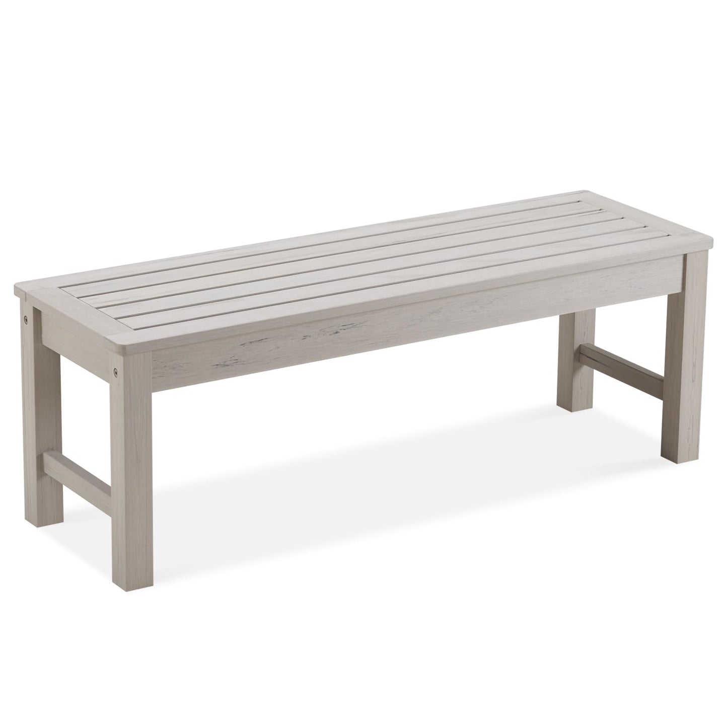 Psilvam Outdoor Bench, Two Person Poly Lumber Porch Bench, Weatherproof Garden Bench That Never Rot and Fade, All-Weather Patio Bench Suit for Garden, Porch, and Park